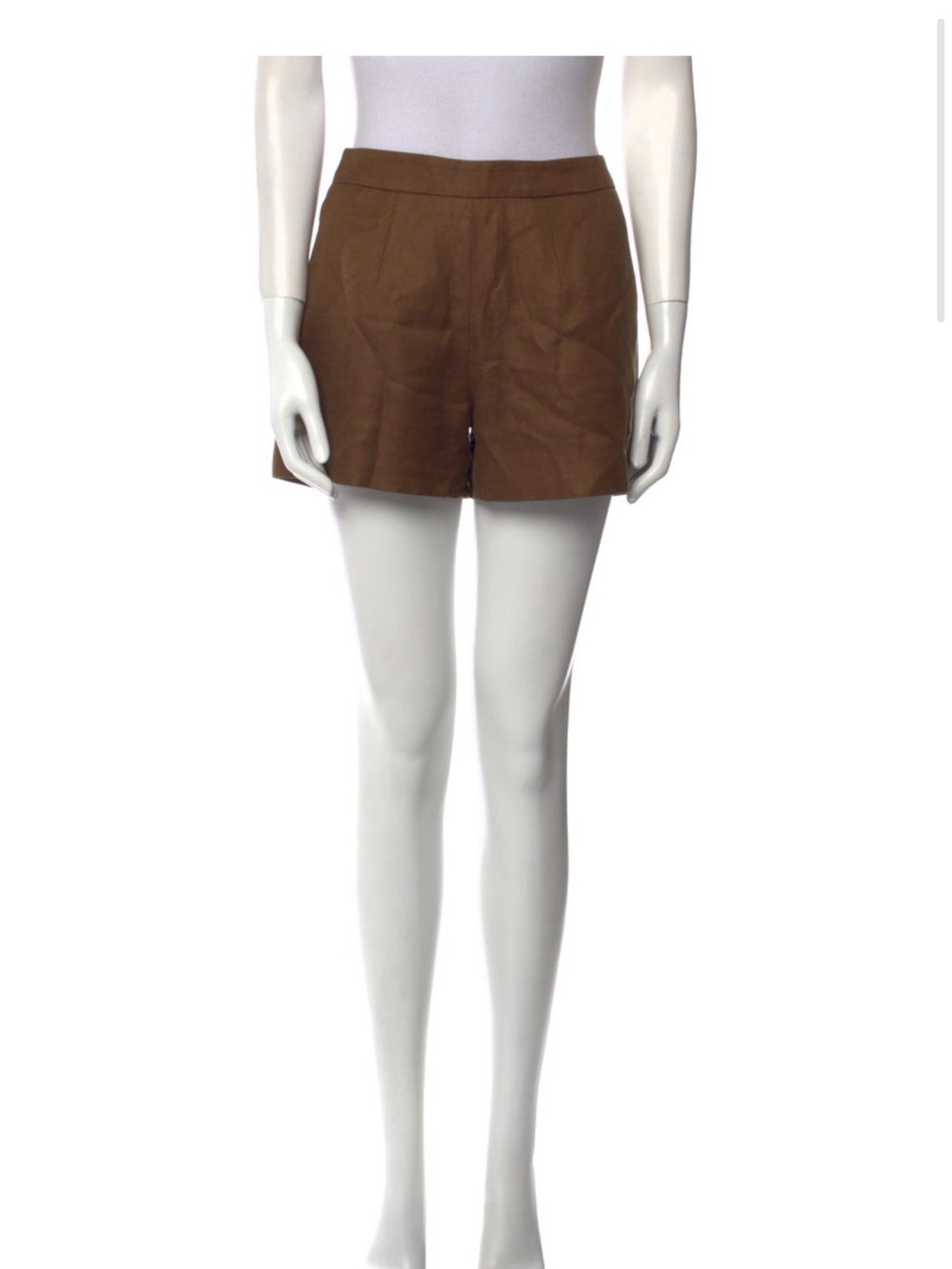 L'AGENCE Brown High-Waist Linen Shorts